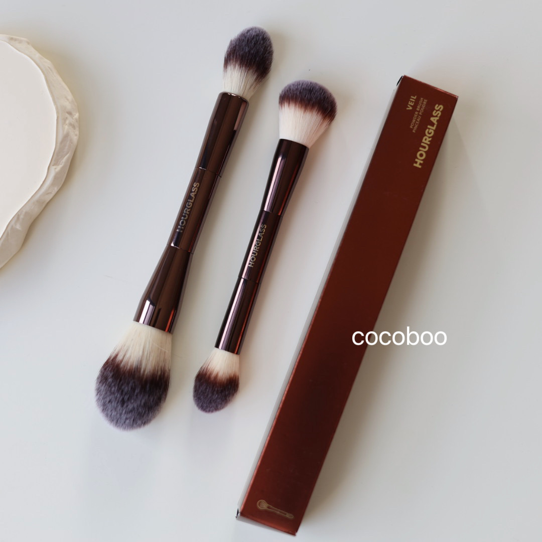 HG沙漏大双头腮红刷高光刷面部定妆刷圆头腮红便携装