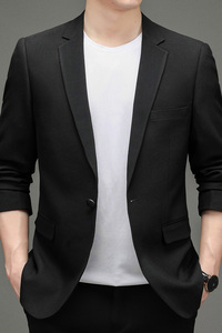 YT9825男式秋季2021新款西装男西服简约外套修身商务休闲男装图片