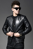 2023春季新款皮衣男棒球领夹克绵羊皮外套商务男装P370，男装皮衣，电商B360
