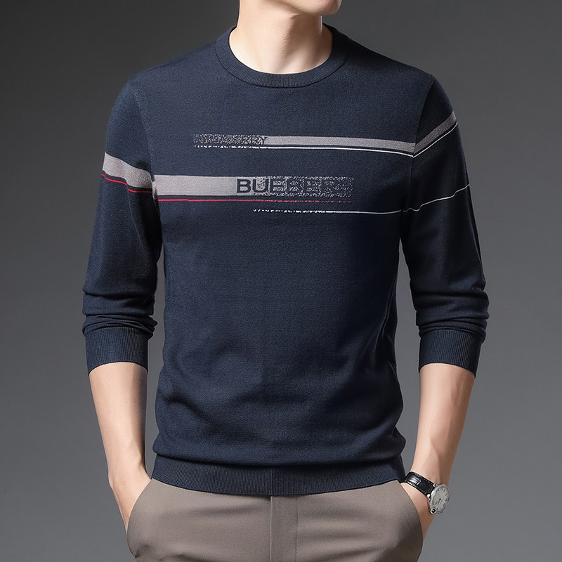 BSS6006男式2021年秋季新款长袖套头圆领毛衣青年休闲打底衫P49图片
