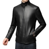 TL-X2198秋冬2021海宁男式绵羊皮真皮皮衣男立领修身皮夹克P375，男装皮衣，电商B360