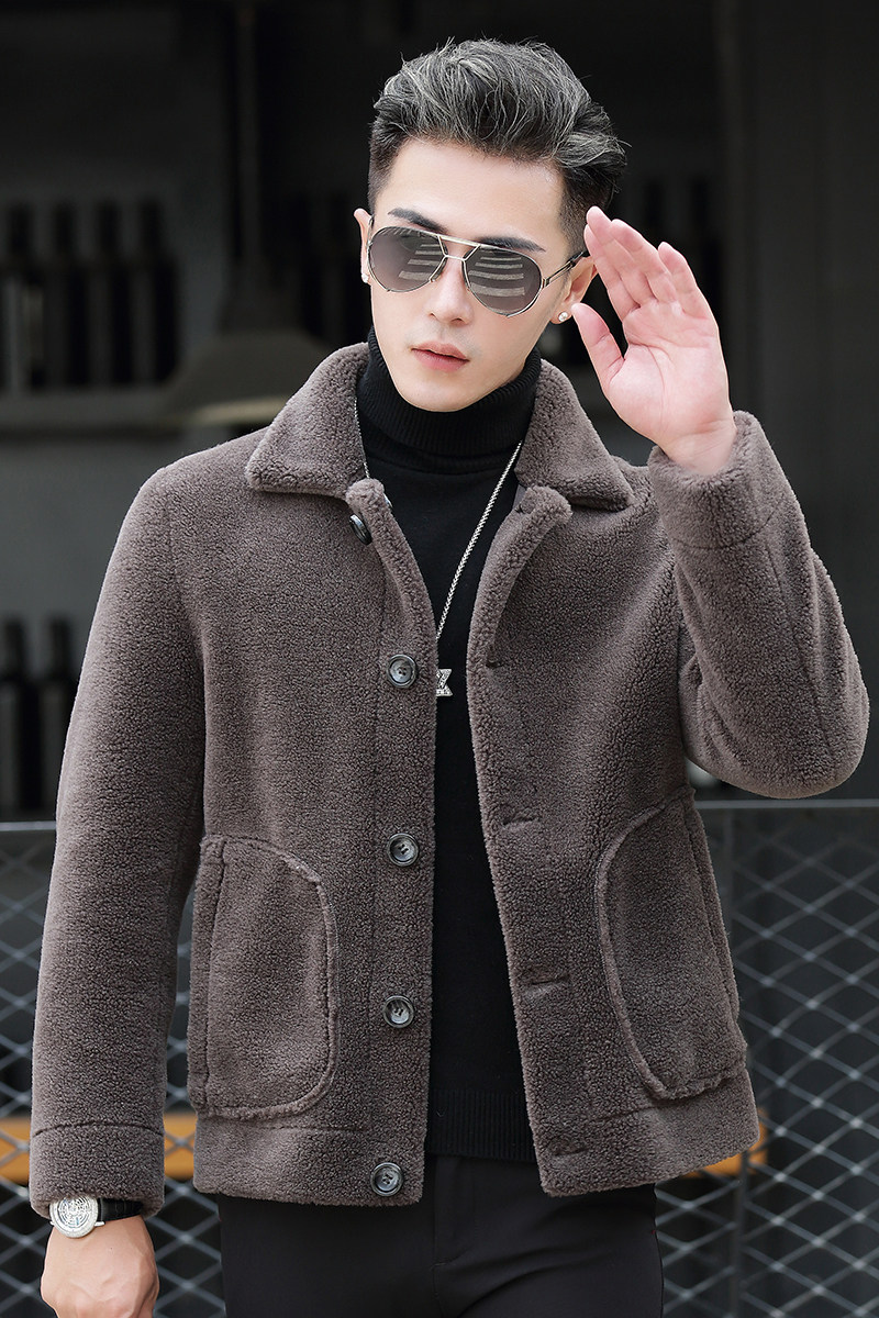 XK6112023冬季新款羊剪绒外套男两面穿夹克商务皮草男装P410,男装皮衣,电商B360