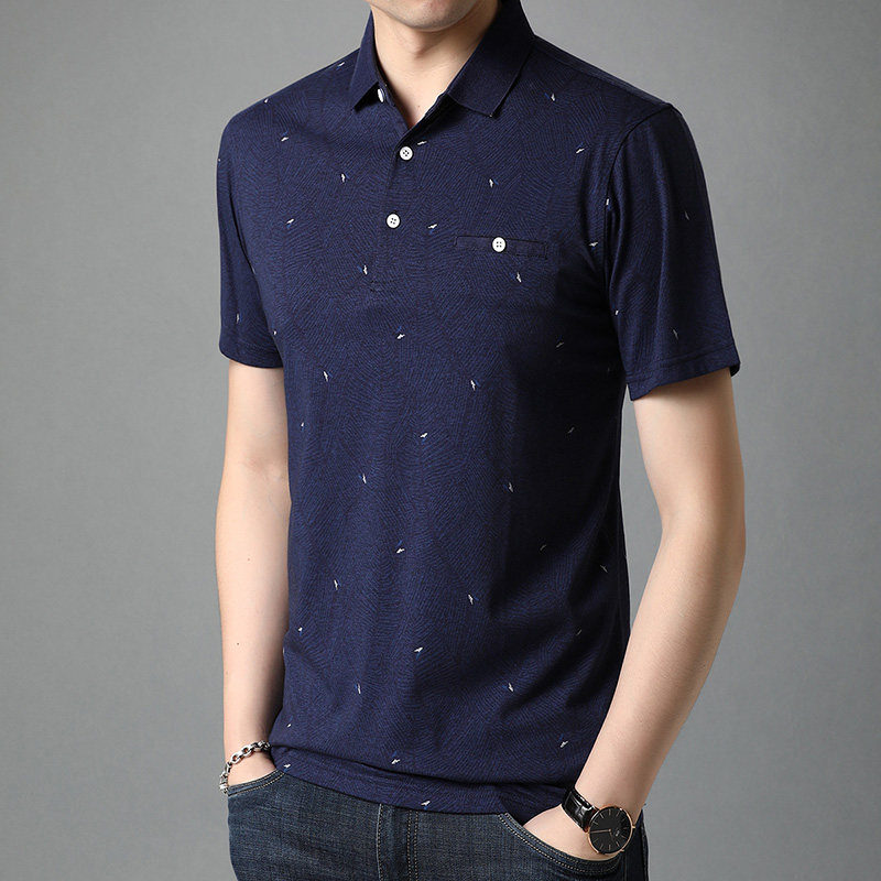 G688 2023夏季新款T恤衫男POLO衫短袖翻领P45图片