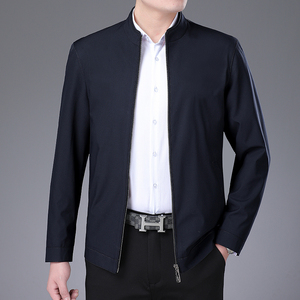 JB1902外套2023新款夹克衫男立领拉链商务休闲男装中年爸爸装P130图片
