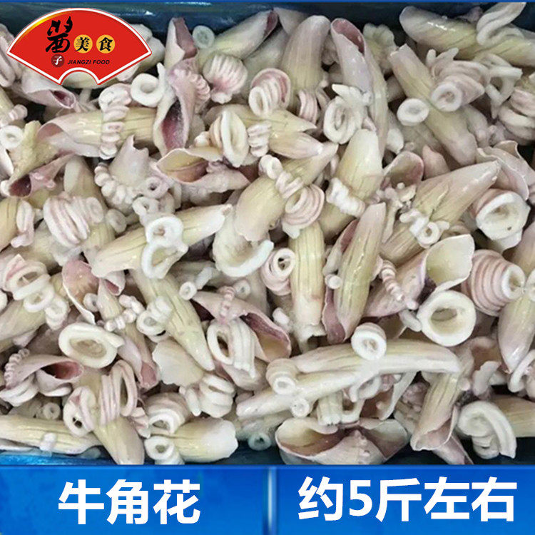 新鲜冷冻牛角花毛重5斤 冰冻鱿鱼尾鱿鱼花墨鱼花自助火锅配菜食材