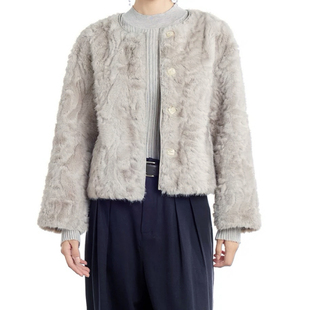 狐狸皮毛一体2024新爆款秋冬小香风版型好短外套女气质仿真毛上衣