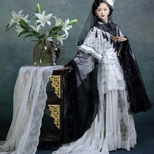 创意晋制华姿仪赏蕾丝汉服2024