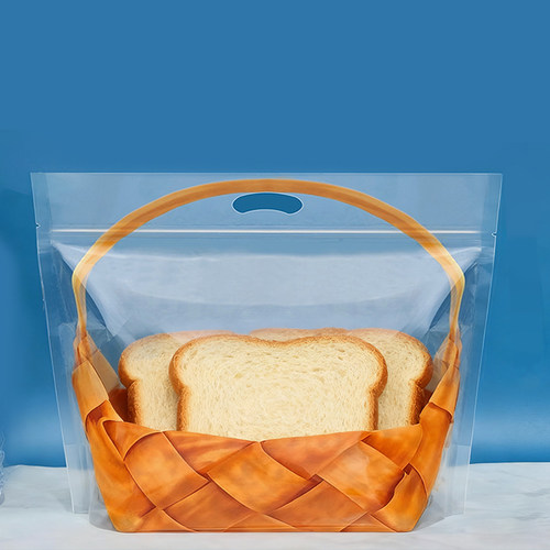 通用手提自封自立篮子蛋糕面包甜品吐司烘焙食品密封礼品包装袋