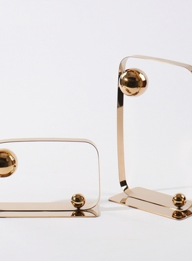 金属几何创意轻奢风书柜装饰品