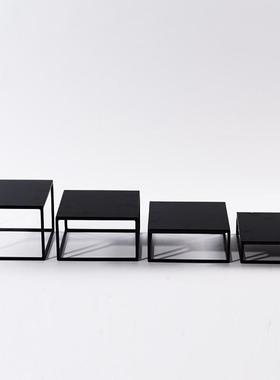 方形桌面茶托金属收纳摆件新中式