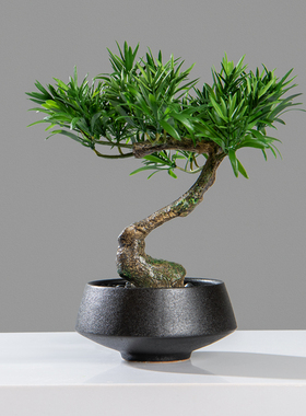 现代新中式仿真绿植盆景摆件