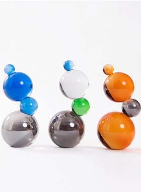 轻奢风水晶球几何书房酒柜装饰品