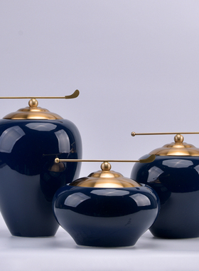 新中式风陶瓷罐客厅茶几软装饰品