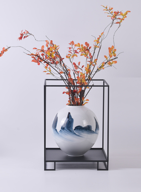 新中式风陶瓷金色裂纹样板间摆件