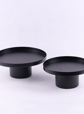 新中式风圆形铁艺售楼处配饰托盘