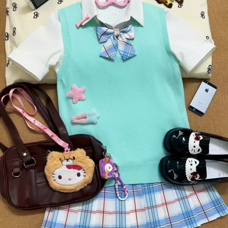 【沧碟】椿屋町原创初恋制服短裙少女格裙甜心学院风格子短裙甜美