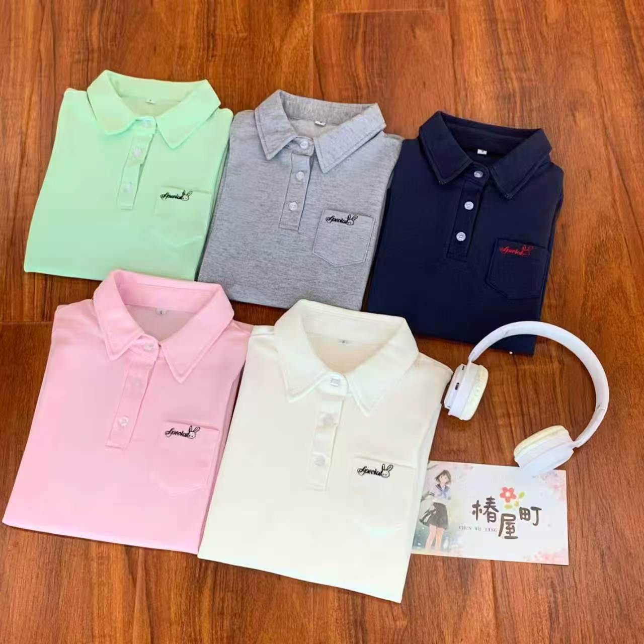 【POLO衫】椿屋町新少女JK搭配上衣学院风日系制服POLO衫多巴胺图片