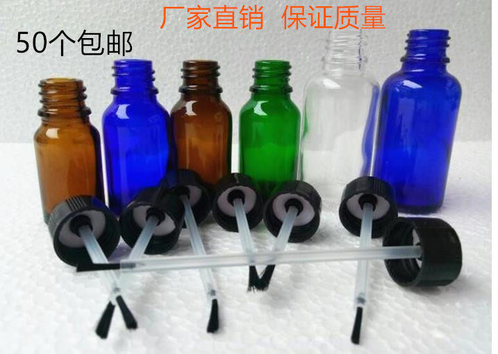 新款促销5ml-100ml带毛刷化妆品刷子空瓶子精油瓶玻璃液体腮红瓶