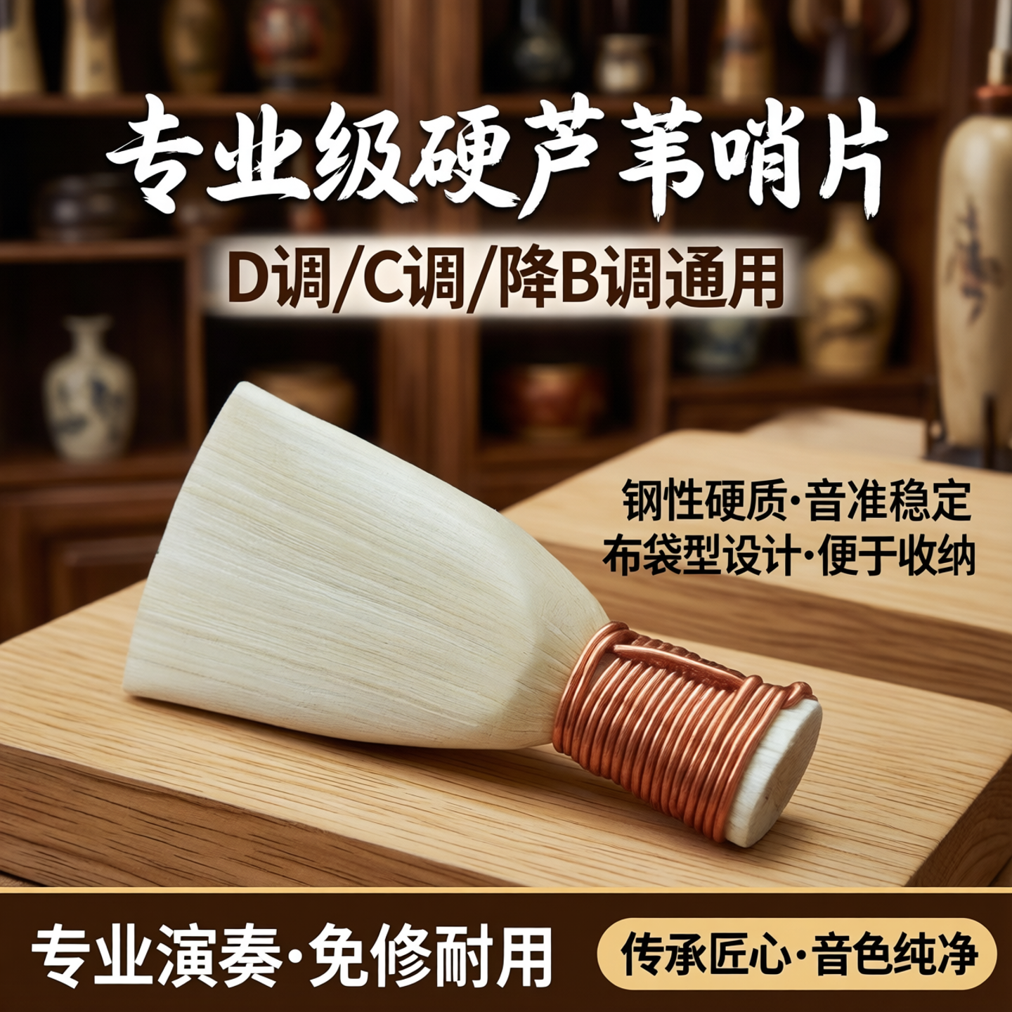 唢呐哨片钢性硬芦苇叫子D调C调非免修硬哨子布袋型专业降b调哨片