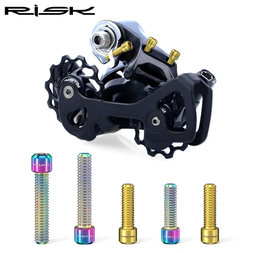 Risk 钛合金M4x13.5/20mm山地车XT前拨后拨限位螺丝 H/L张力M8000