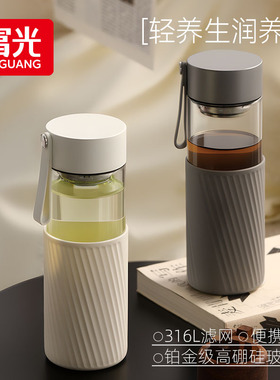 富光玻璃水杯大容量高硼硅耐高温女士个人专用2026新款男士泡茶杯