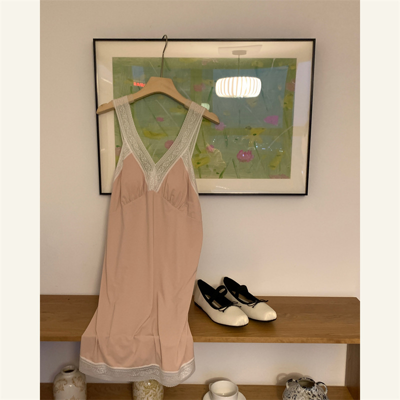 锦纶夏季纯欲蕾丝边睡裙