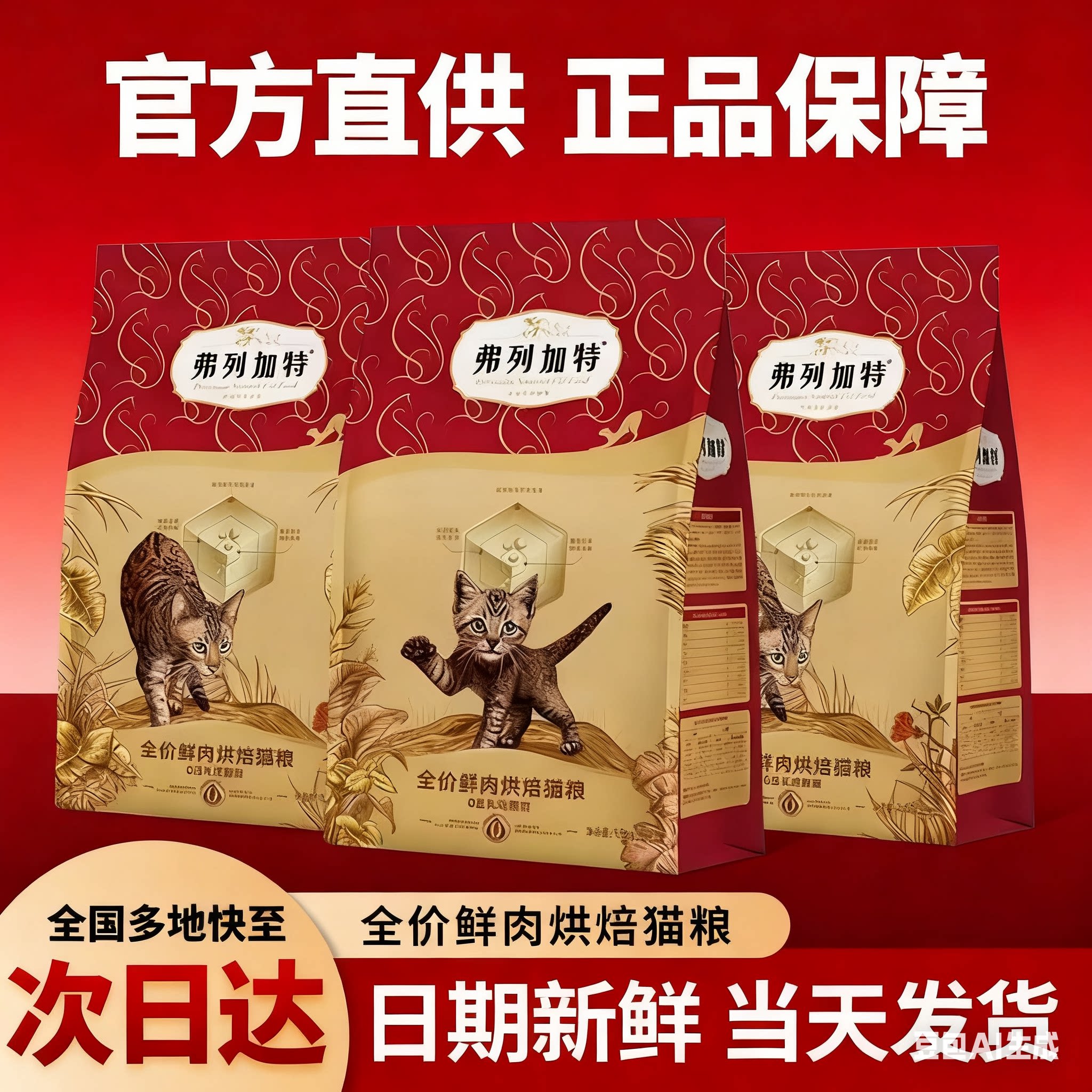 弗列加特0压乳烘焙80%高鲜肉猫粮