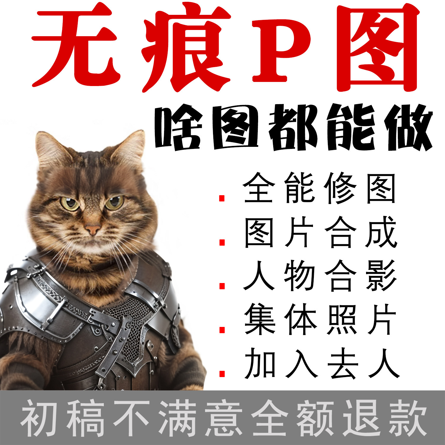 专业p图片处理ps修图全家福集体照片抠图加人去人换背景人物合影