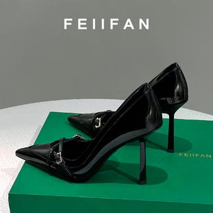 绝美单鞋 女士细跟气质高级不累脚法式 2025秋冬新款 黑色尖头高跟鞋