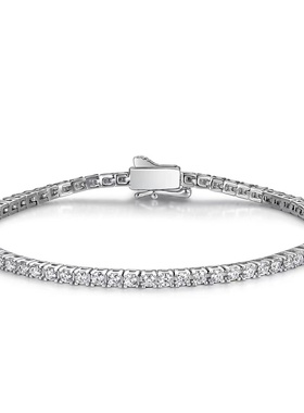 莫桑石网球手链黄铜白铜材质