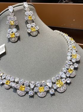 项链高级感轻奢小众黄钻S925银