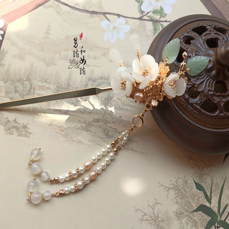 原创手工盘发汉服旗袍步摇古装流苏精致气质发簪－天泽发簪配锦盒