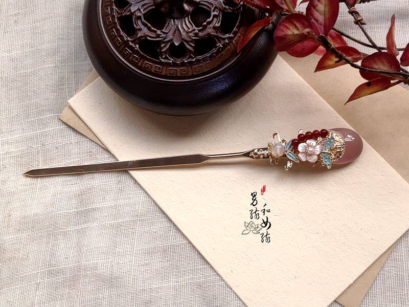 原创簪子景泰蓝故宫风古风发饰