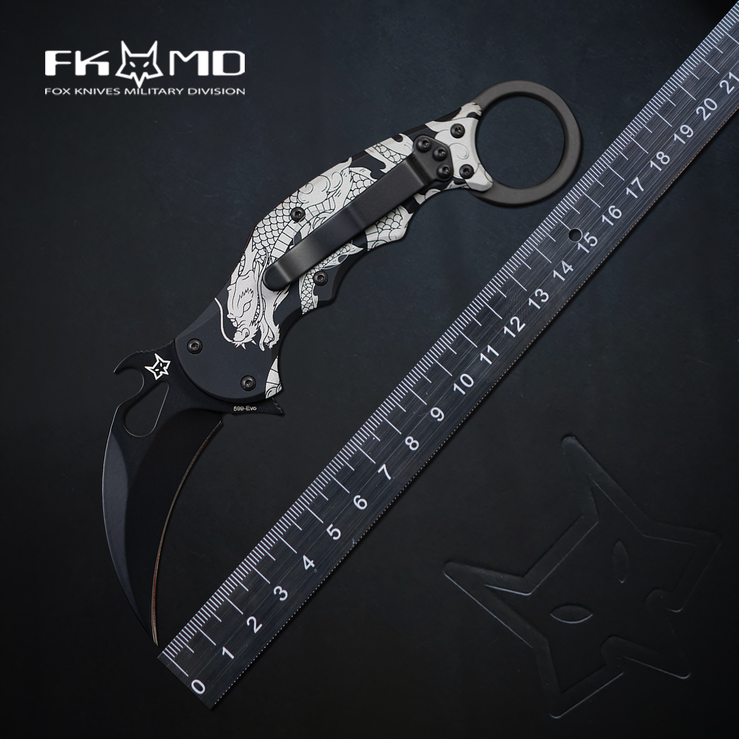 意大利进口FOX狐狸创意爪刀把玩爪子刀户外探险防身工具刀折刀599
