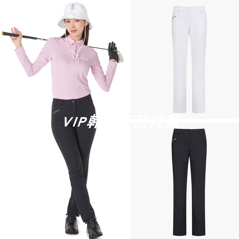 韩国代购乐卡克高尔夫女长裤奥莱特价修身弹性休闲运动长裤直筒裤