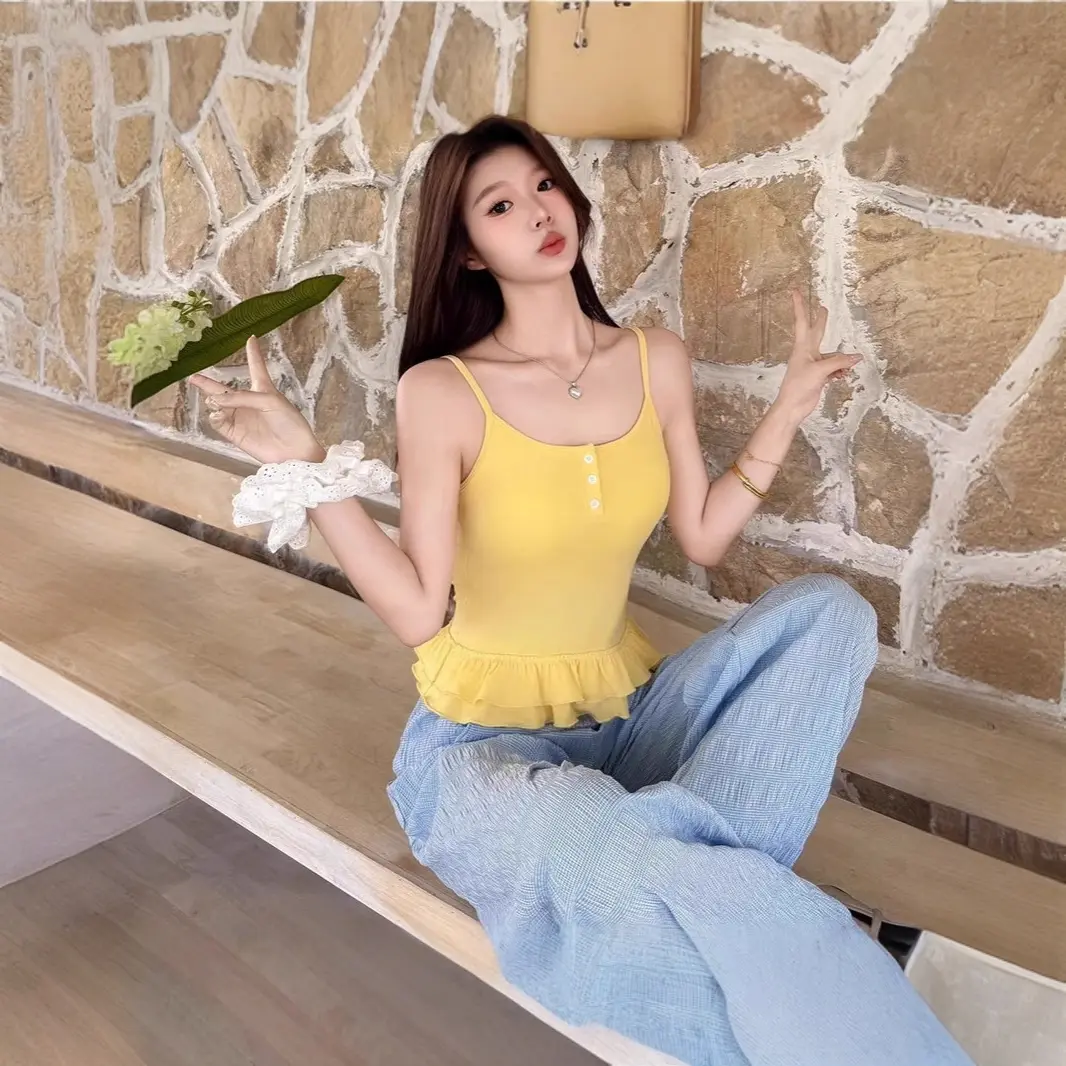 夏季外穿辣妹紧身运动吊带背心女