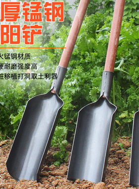 锰钢洛阳铲子打洞取土挖土山药挖坑沟洞钻孔神器打井户外工具铁锹