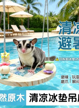 蜜袋鼯秋千悬挂冰垫吊床松鼠睡鼠飞鼠降温解暑解闷自嗨玩具吊篮