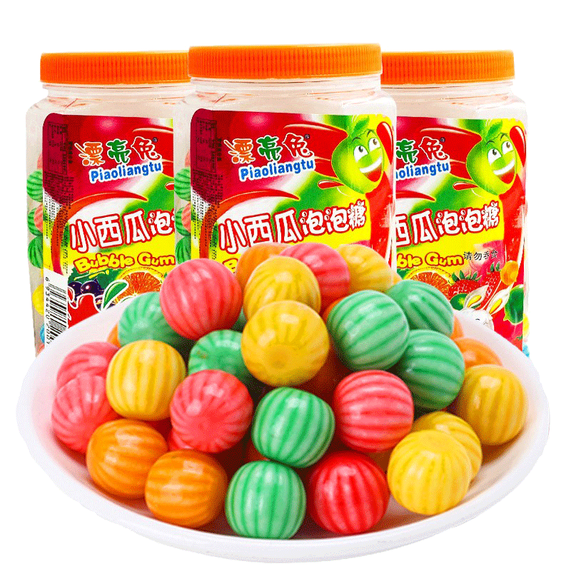 漂亮兔西瓜泡泡糖爆浆夹心口香糖8090后怀旧童年经典糖果儿时零食