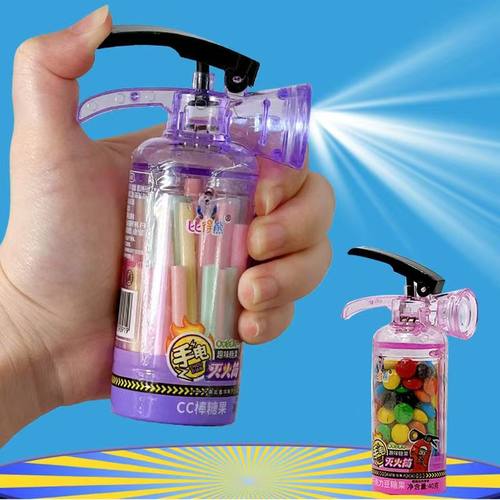 灭火器造型商超同款儿童糖果cc棒吉利豆巧克力豆边吃边玩创意糖果