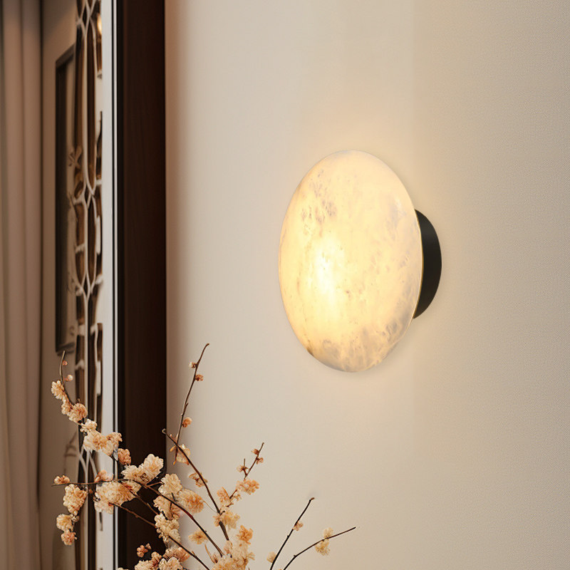 西班牙云石全铜壁灯卧室床头灯设计师创意客厅背景墙过道走廊壁灯,家装灯饰光源,壁灯,淘宝优惠券,粉丝福利购,淘宝优惠卷