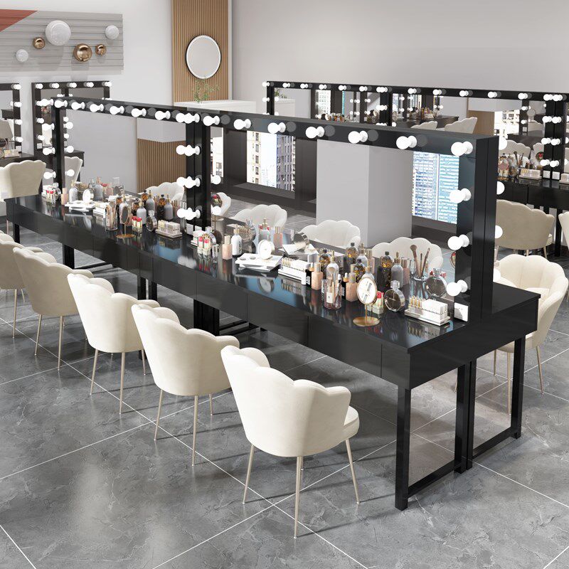 带灯抽屉化妆桌子工作室影楼化妆镜专业长化妆台剧院学校梳妆台