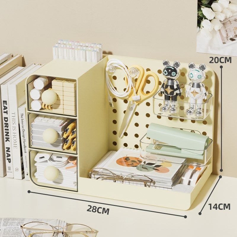 桌面洞洞板置物架多功能收纳盒学生书桌文具整理架办公桌收纳神器