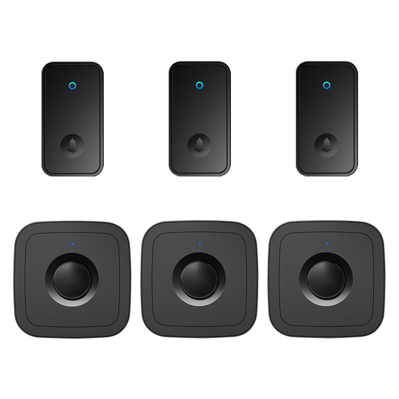 自发电无线门铃家用不用电池别墅远距离防水三拖三老人呼叫铃