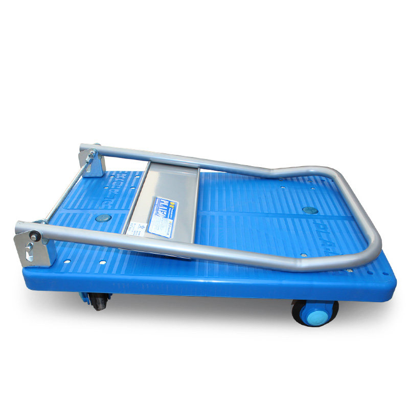 平板车静音折叠小手推车塑料加厚载重四轮货物便携仓库搬运拉货车