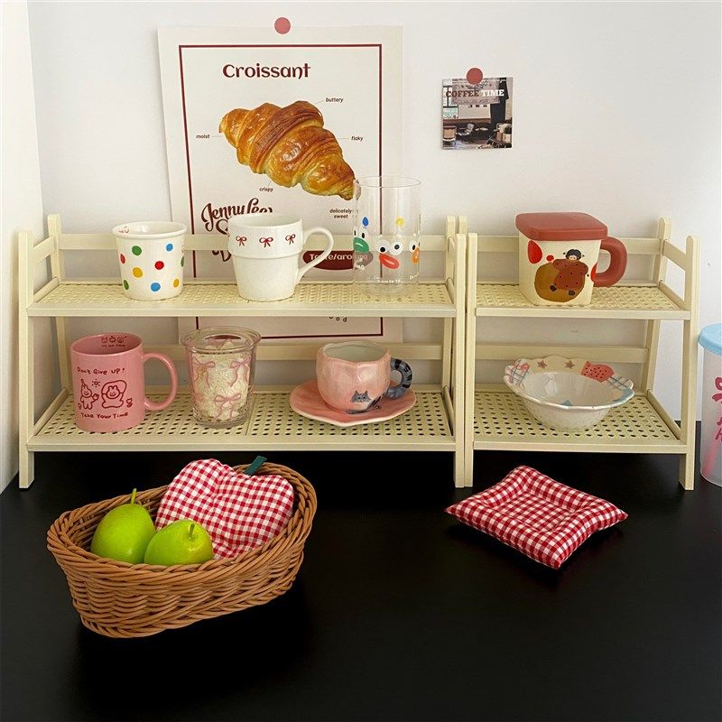 小户型救星!杯架纯白桌面置物架办公桌杯子收纳架子工位整理架,家庭/个人清洁工具,杯架,淘宝优惠券,粉丝福利购,淘宝优惠卷