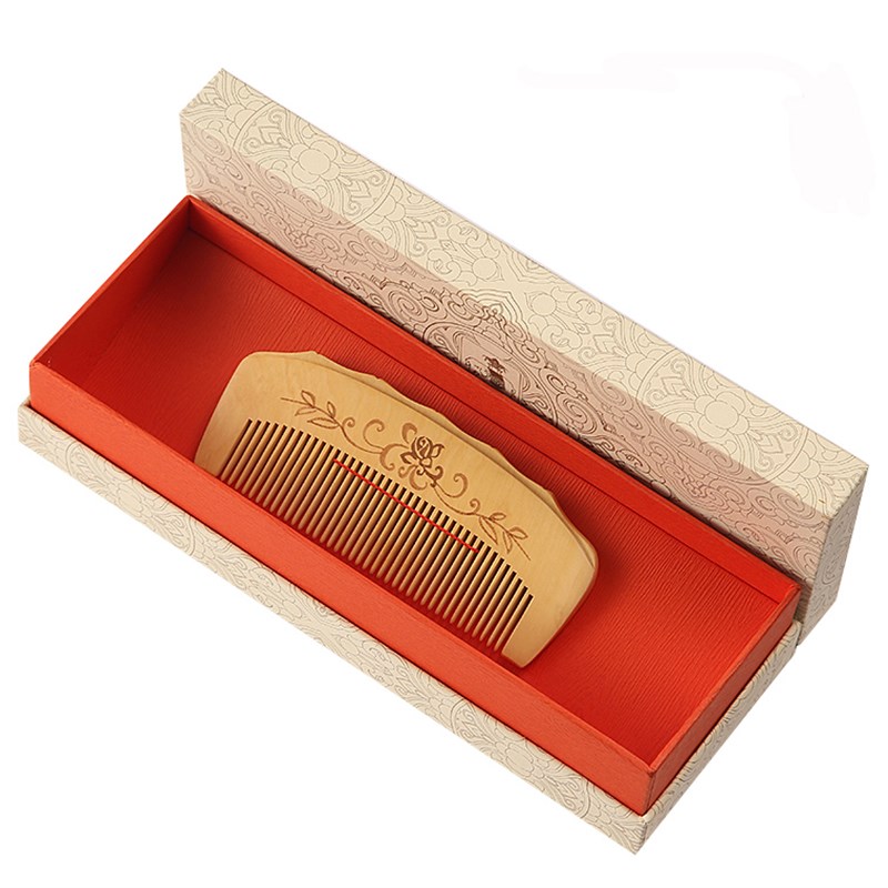 梳篦 天然小叶黄杨木梳子女男士专用按摩梳经络梳刻字赠友人