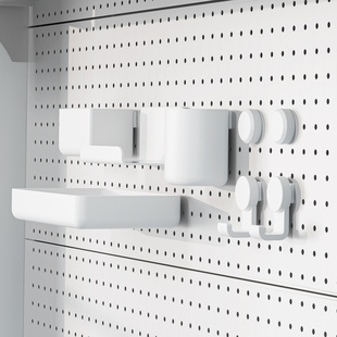 家用洞洞板配件书架置物架挂盒免打孔零件挂钩收纳盒