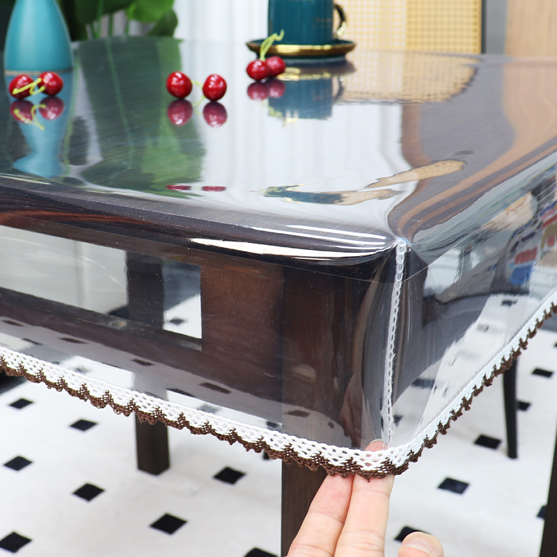 透明皮罩正方形防水防油桌布耐高温轻奢烤火桌罩套长方形垂边包角