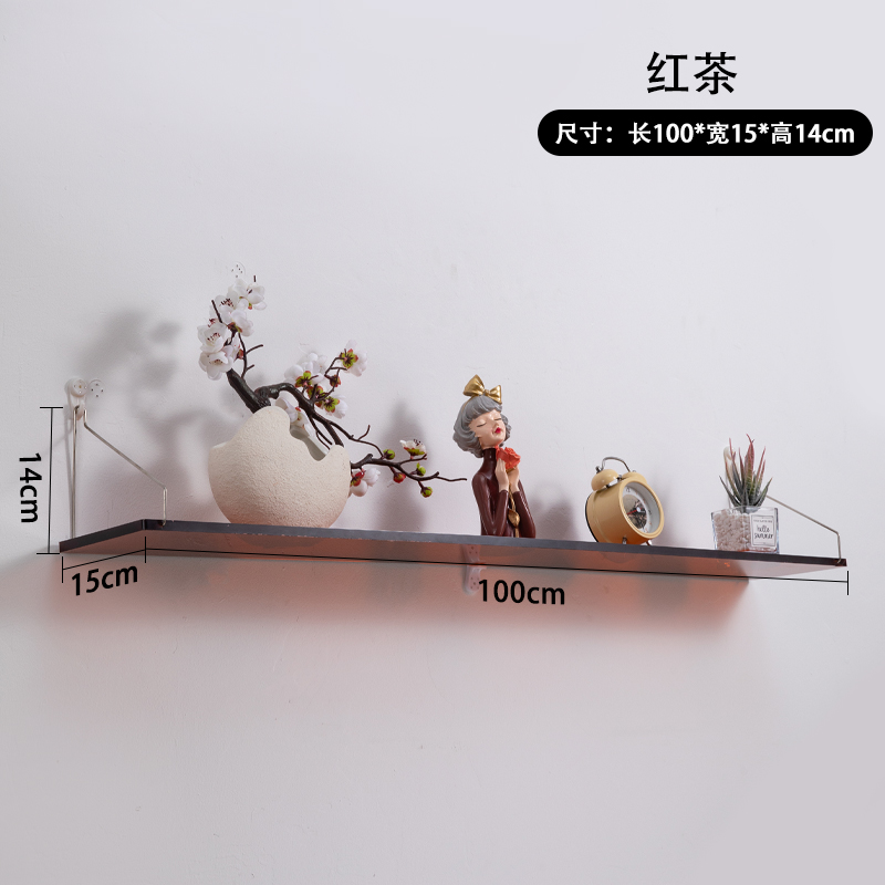 亚克力墙上置物架免打孔墙面壁挂书架路由器放置架子挂墙一字隔板